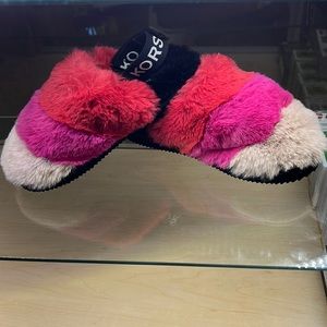 Michael kors faux fur slippers